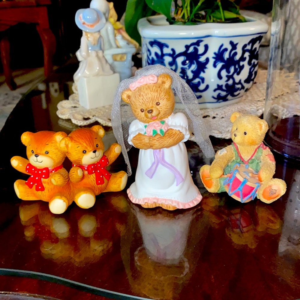 Vintage Porcelain Bear Set of 3 “Enesco & Russ”